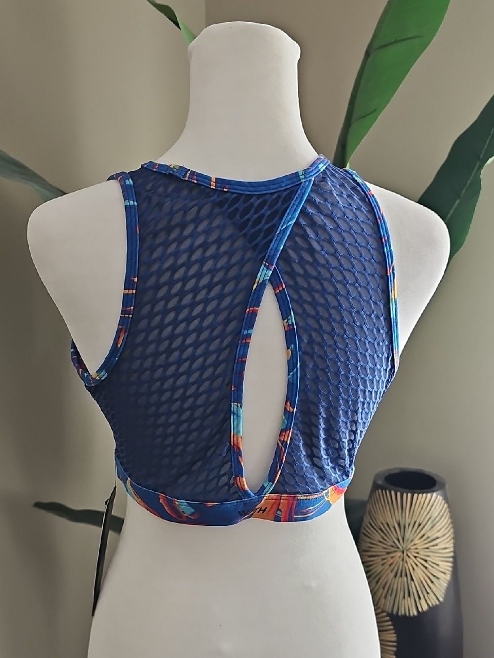 Peleton X Temi Coker Blue Mesh Cutout Bra